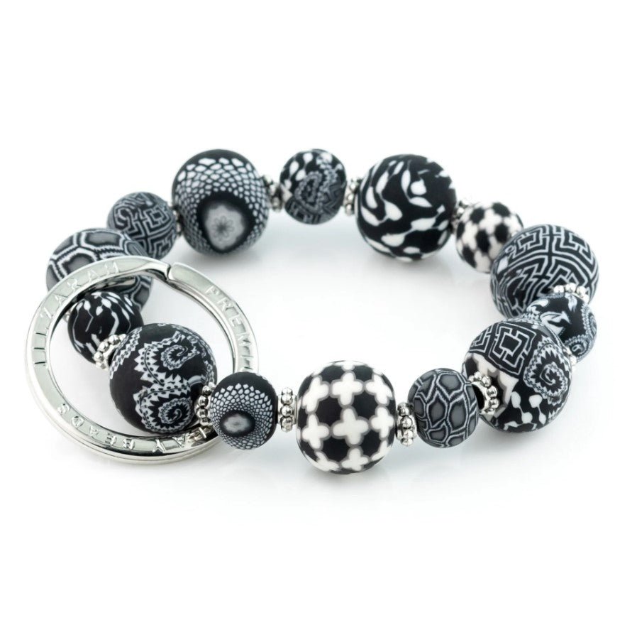 Black White Small Wrist Keychain - Squash Cancer