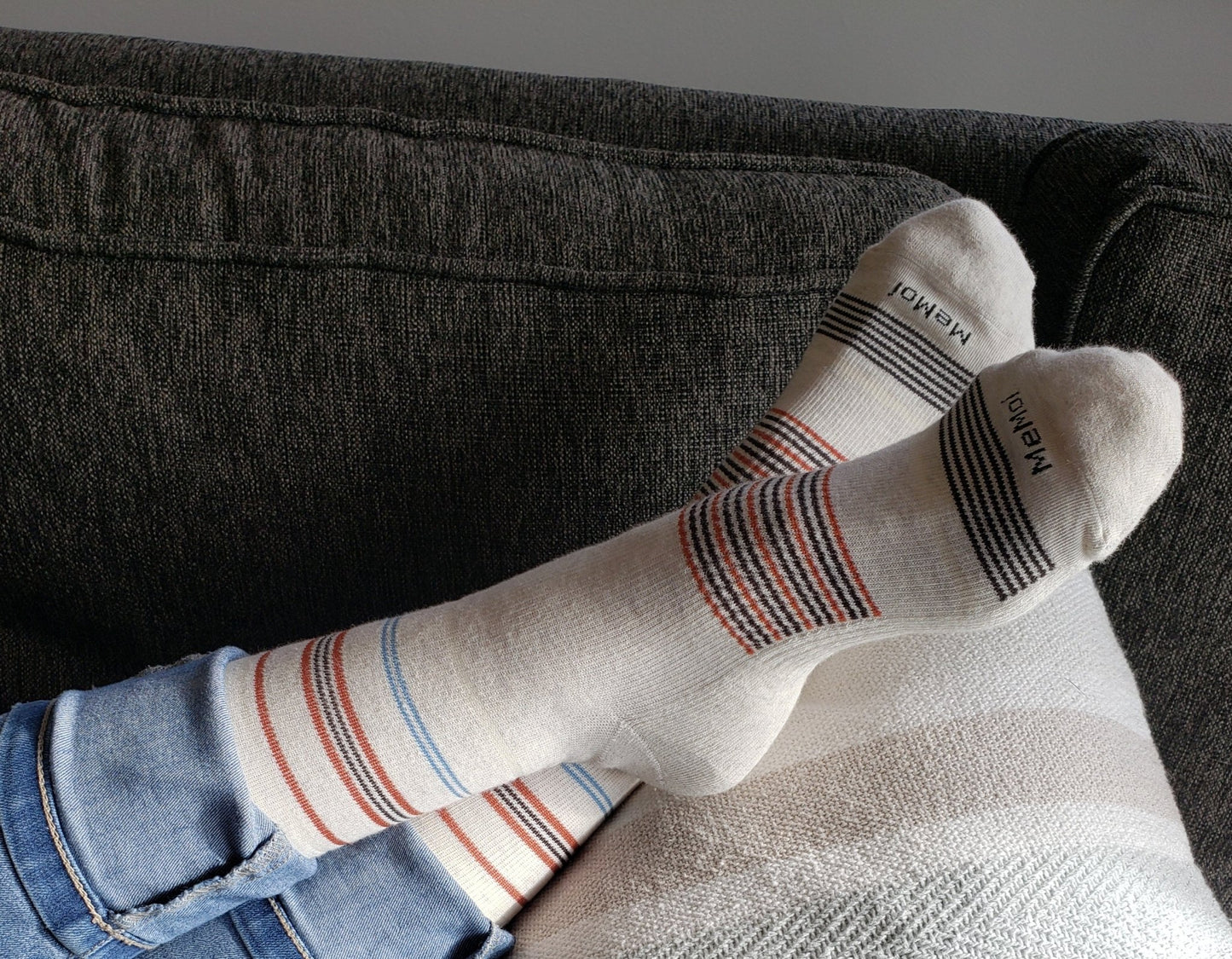 Multi Striped Cotton Compression Socks - Squash Cancer