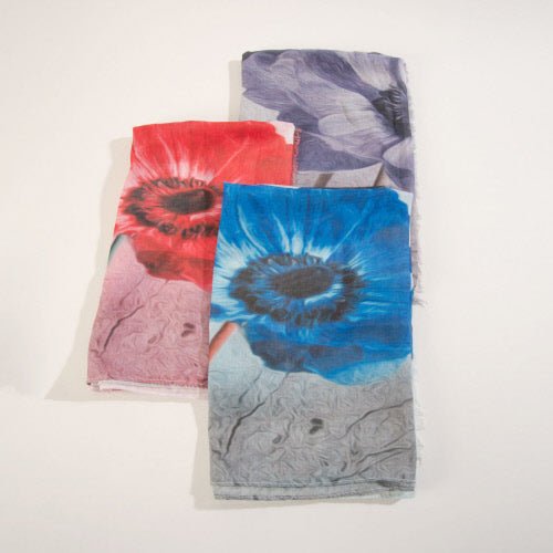 Oversized Lightweight Floral And Tiles Scarf - Squash Cancer