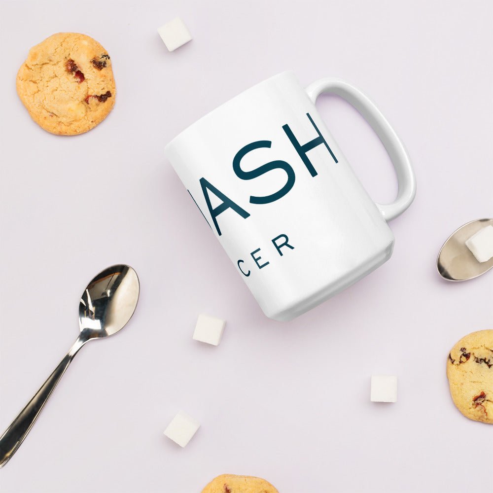 White glossy mug - Squash Cancer