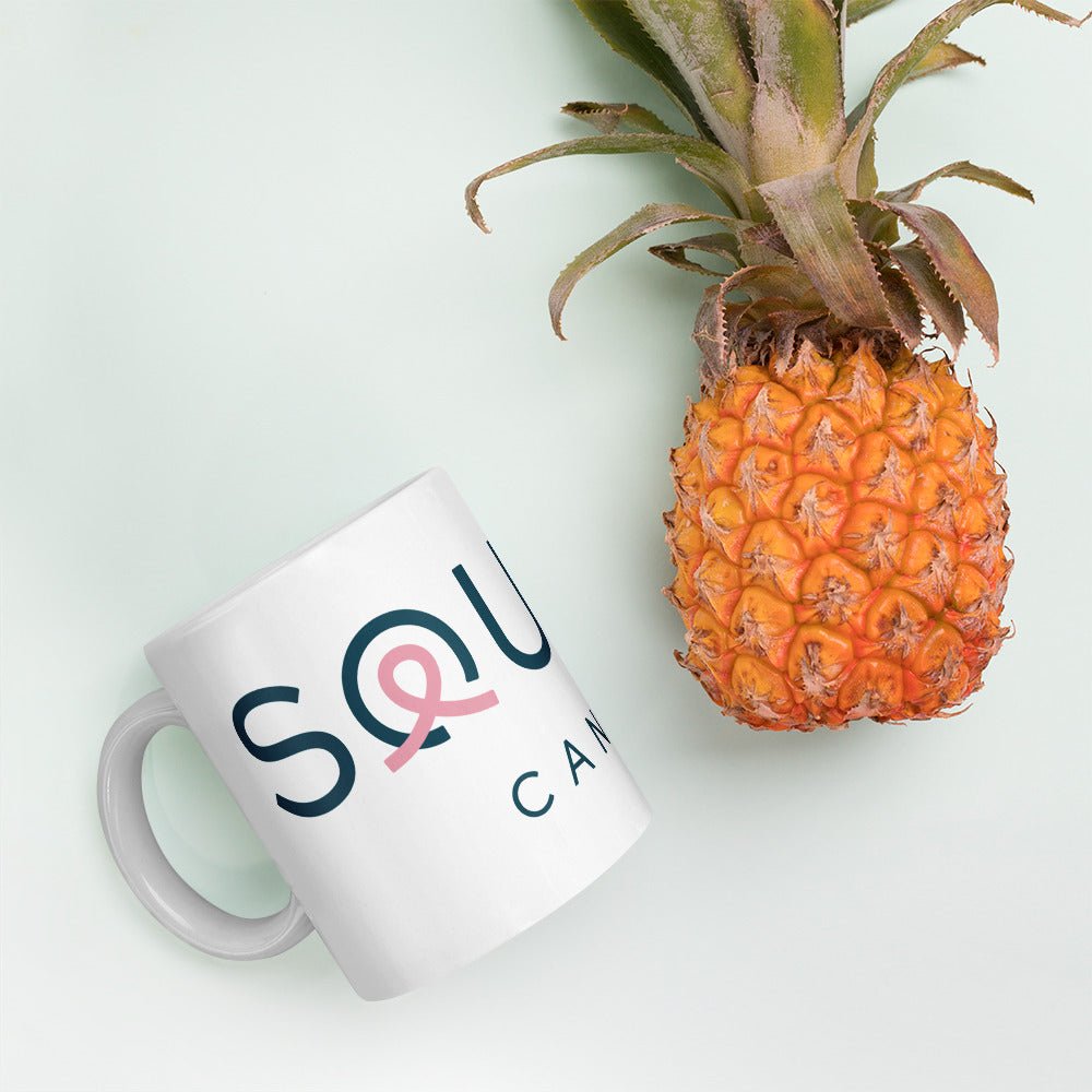 White glossy mug - Squash Cancer
