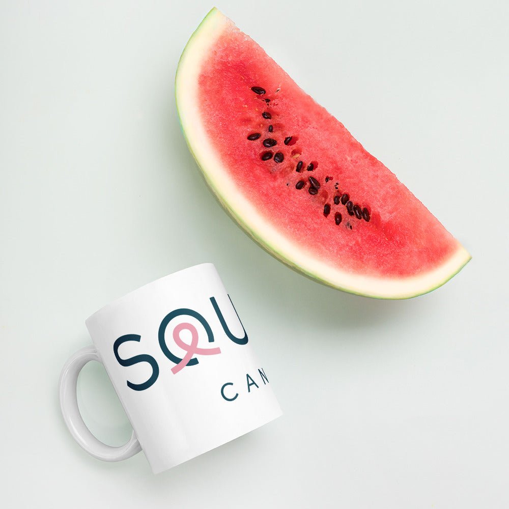 White glossy mug - Squash Cancer