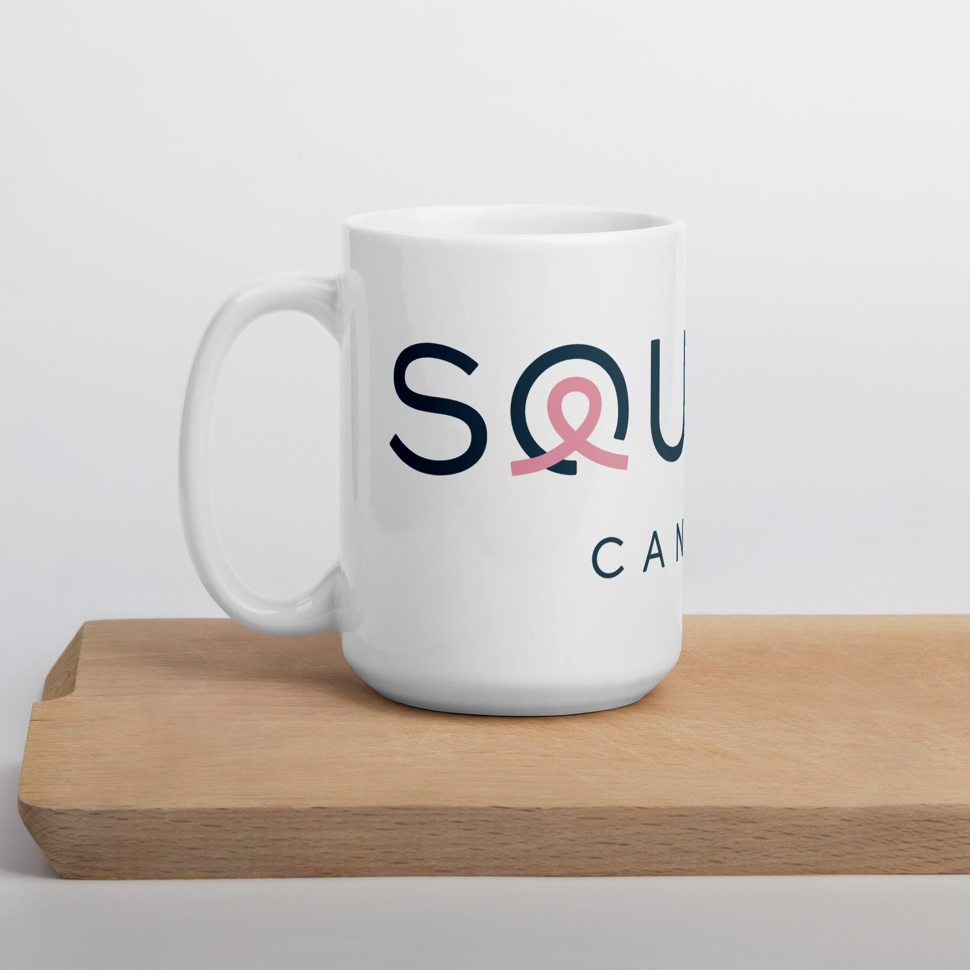White glossy mug - Squash Cancer