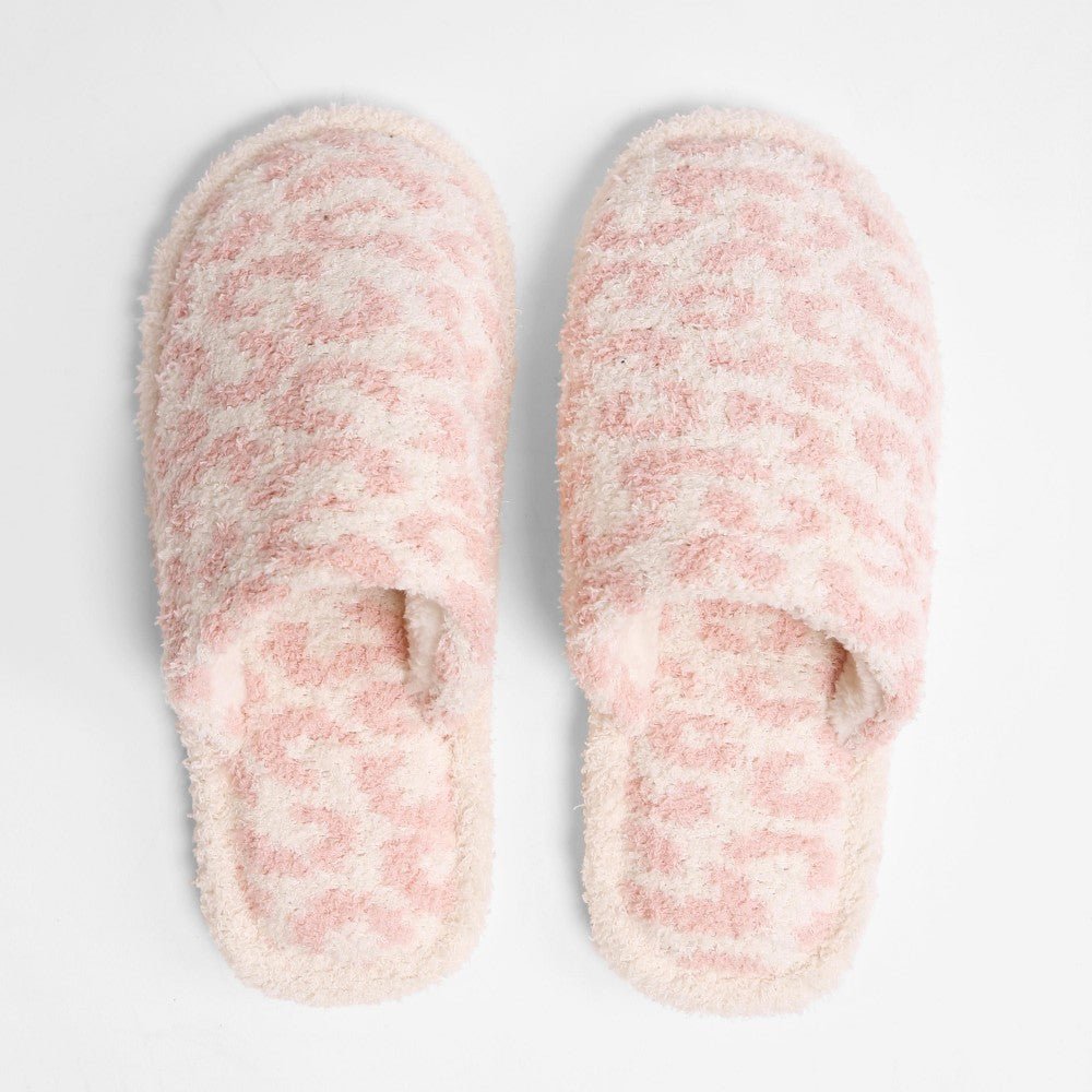 Comfy Luxe Animal Print Slide On Slippers - Squash Cancer