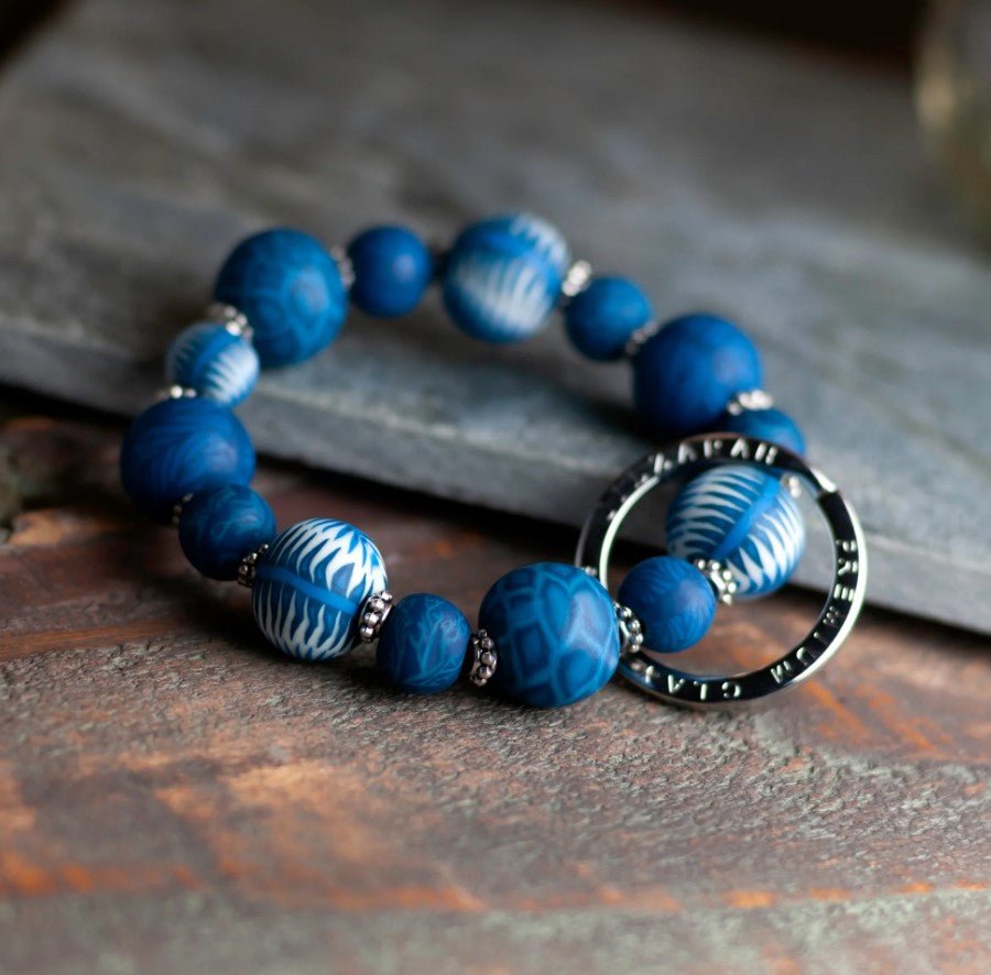 Navajo Blue Small Wrist Keychain - Squash Cancer