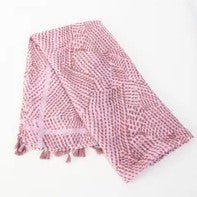 Pink Abstract Dot Tassel Scarf - Squash Cancer