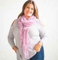 Pink Abstract Dot Tassel Scarf - Squash Cancer